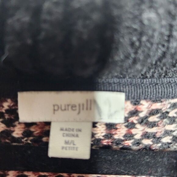 J Jill Pure Jill Cowl Neck Jacquard Knit Pullover Sweater M/L Petite Multi - Picture 8 of 12